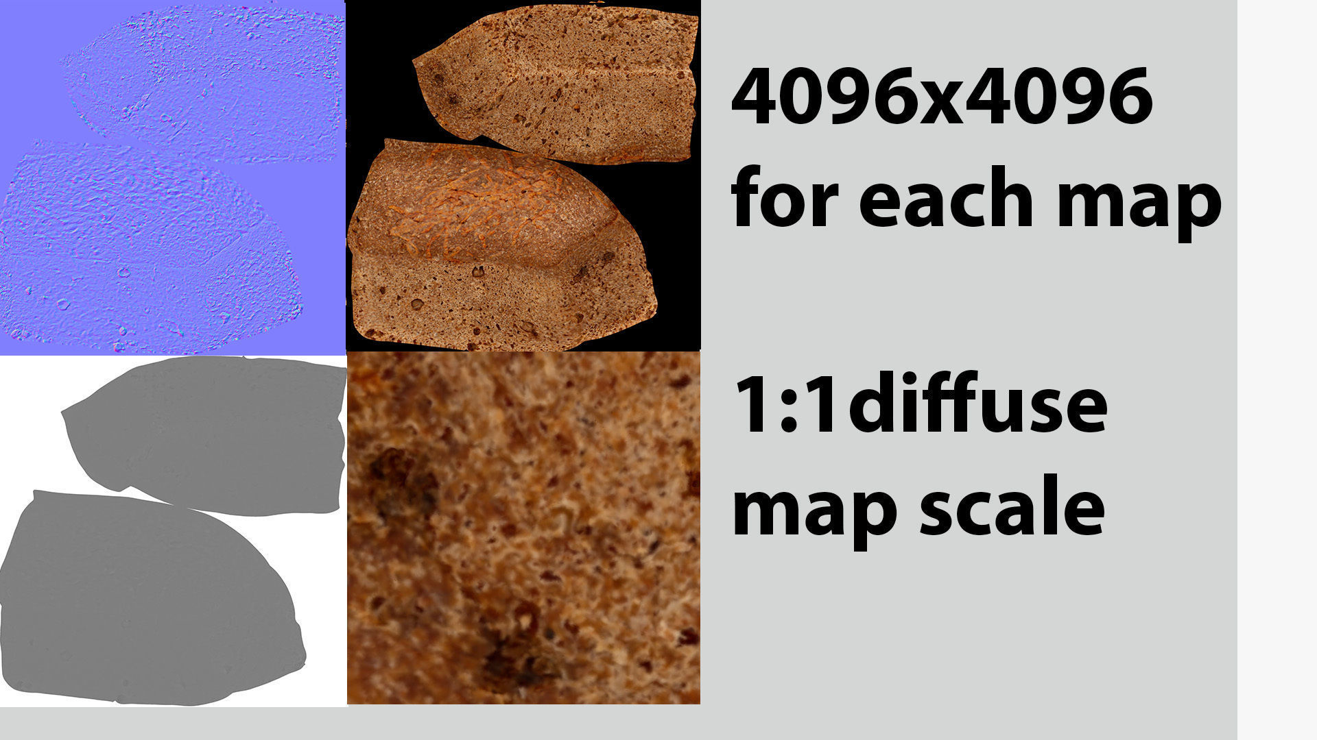 Dark baked bread 3D model_6