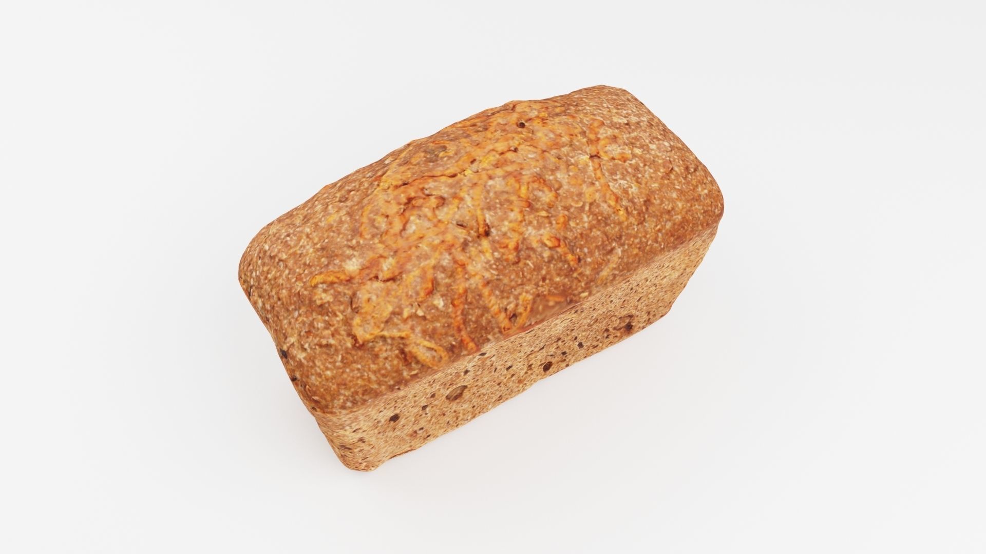 Dark baked bread 3D model_3