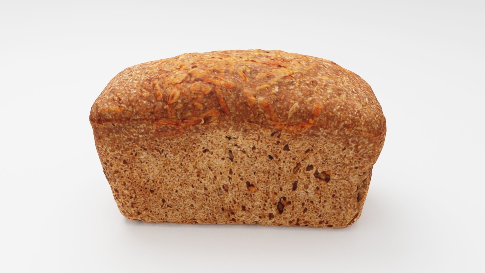 Dark baked bread 3D model_1