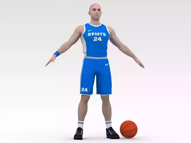 Basketball Player Blue Player 01