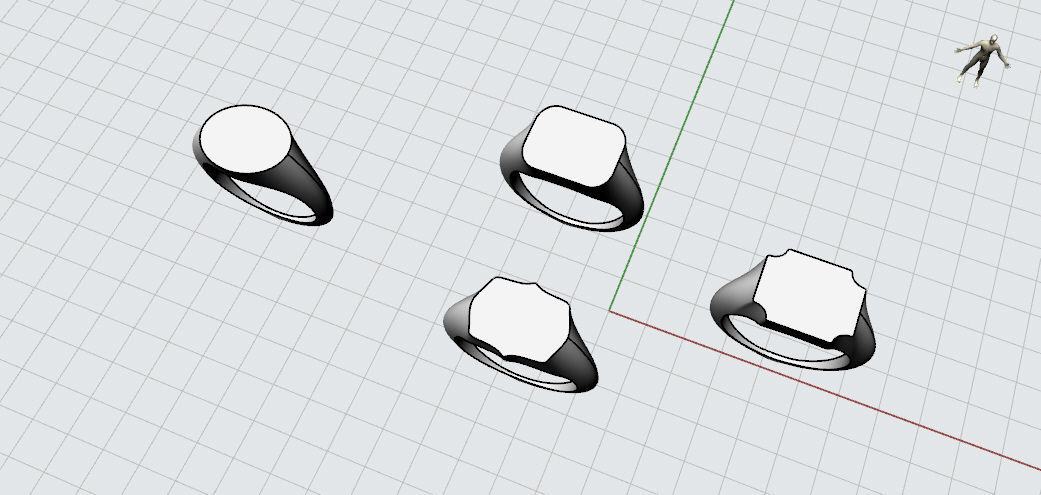 US 1 to 13 sizes hexagon signet ring stl verified 3D print model_5