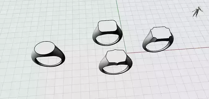 US 1 to 13 sizes hexagon signet ring stl verified