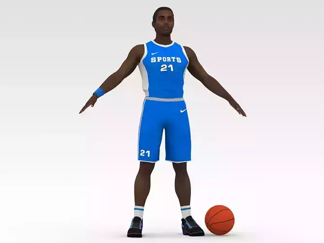 Basketball Player Blue Player 02