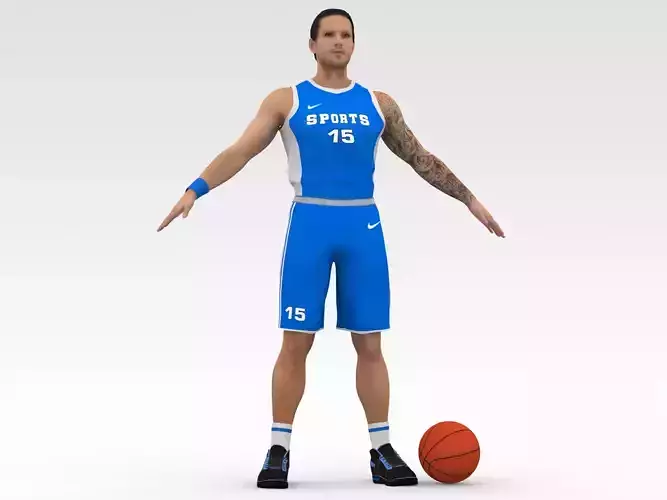 Basketball Player Blue Player 03