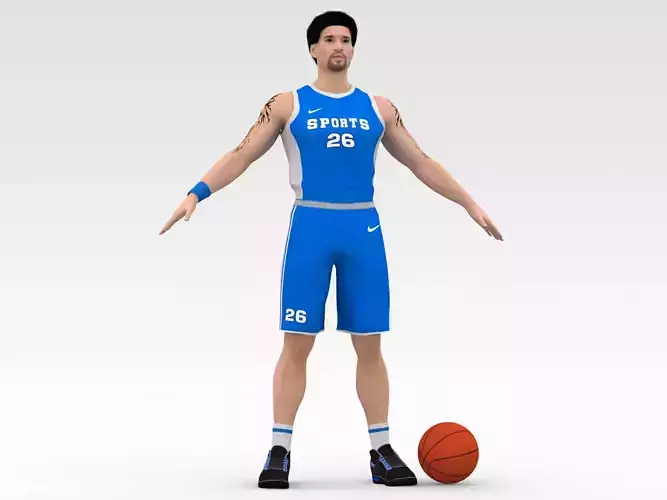 Basketball Player Blue Player 04