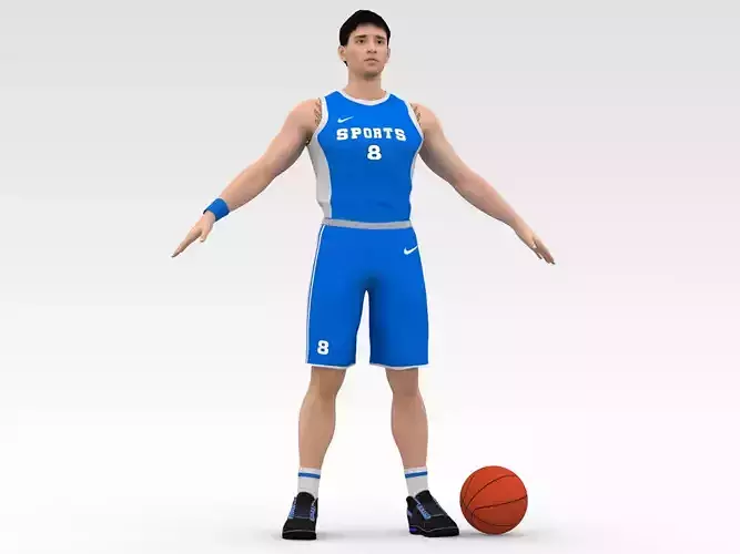 Basketball Player Blue Player 05