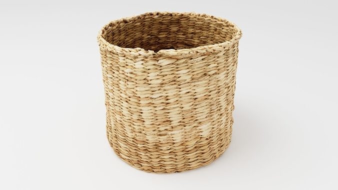 Round wicker basket for small scale usage 3D model