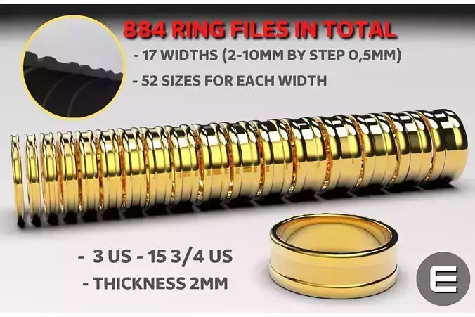 classic wedding ring mega package of 884 rings in total