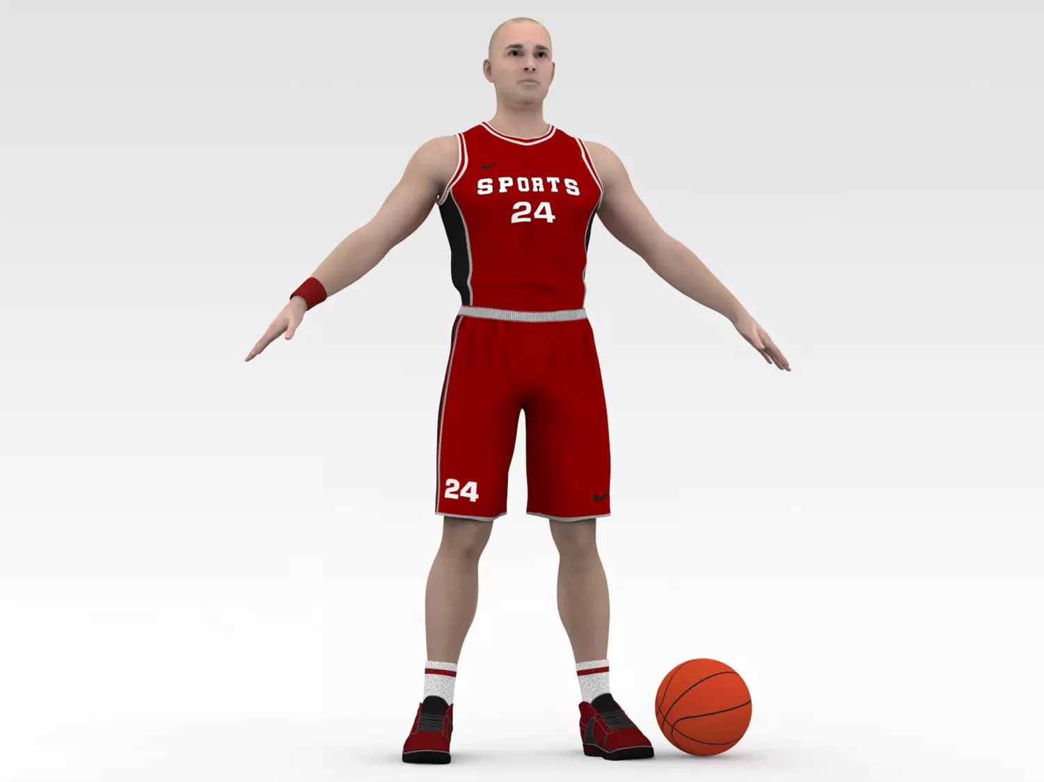 Basketball Player Red Player 01 3D model_0