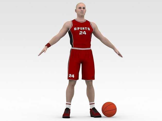 Basketball Player Red Player 01 3D model