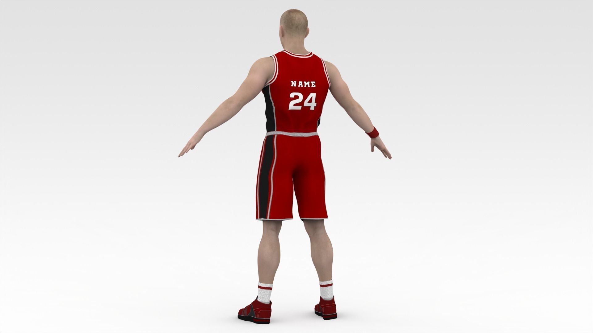 Basketball Player Red Player 01 3D model_3