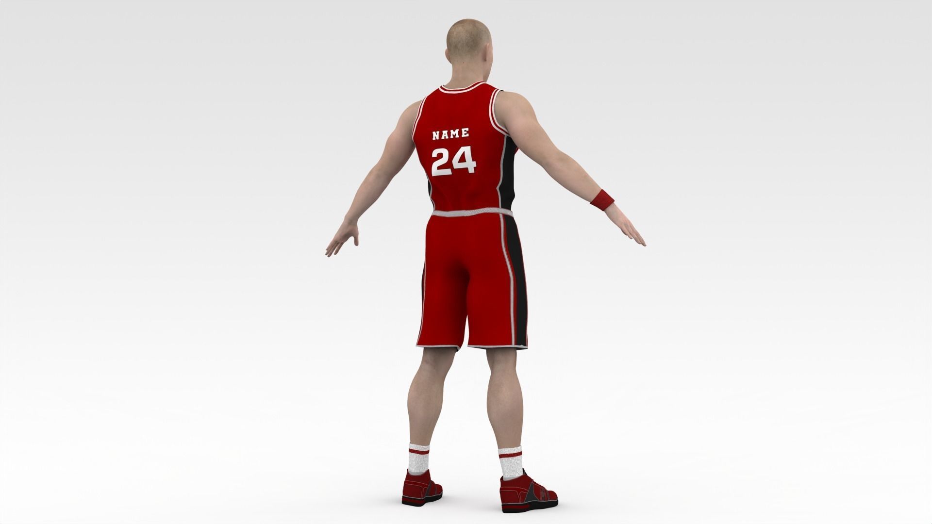 Basketball Player Red Player 01 3D model_4