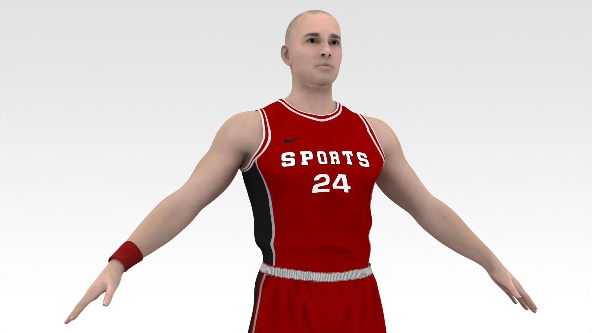Basketball Player Red Player 01 3D model_1