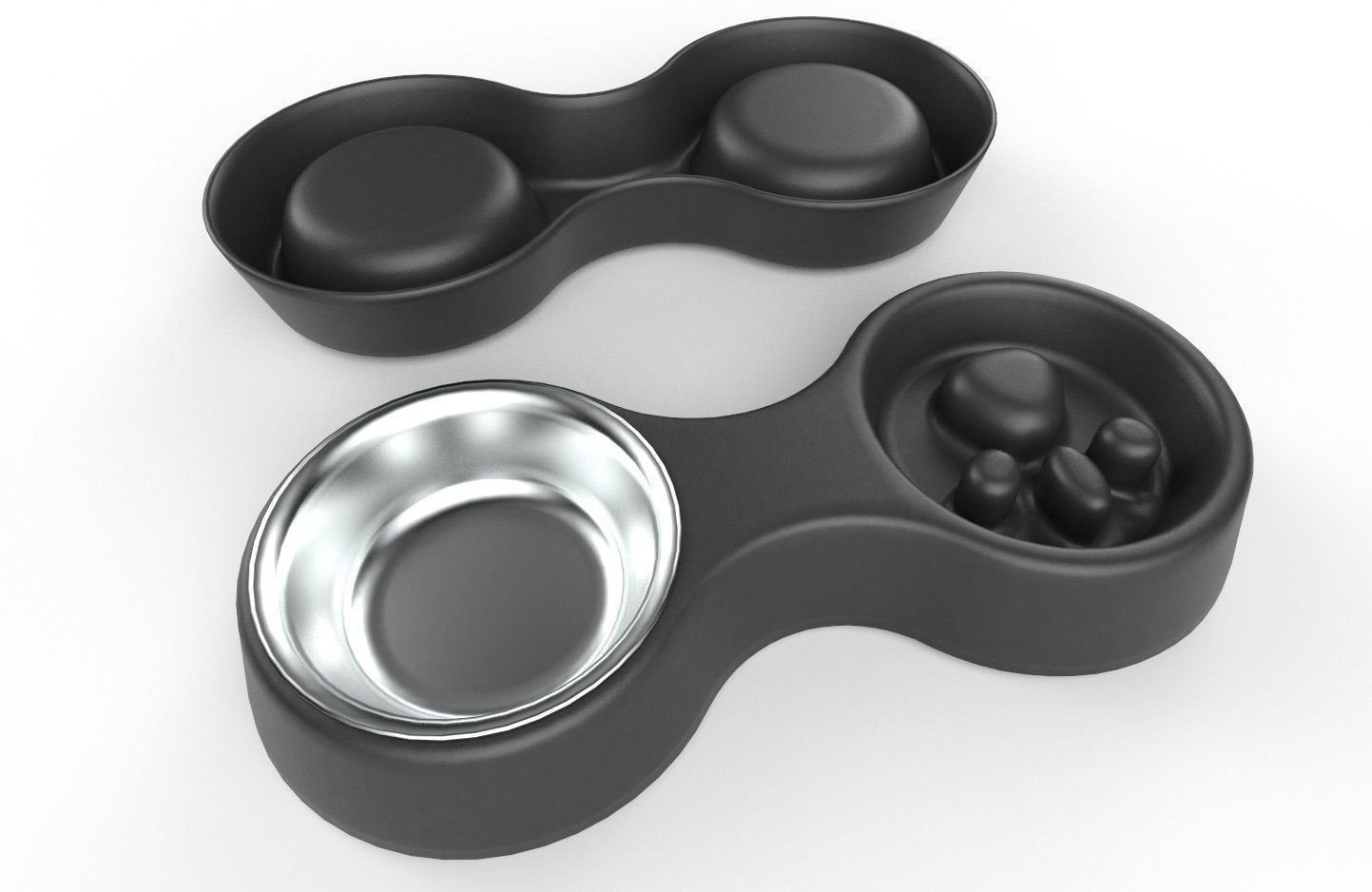 Pet Bowl M08 - with STL Low-poly 3D model_2