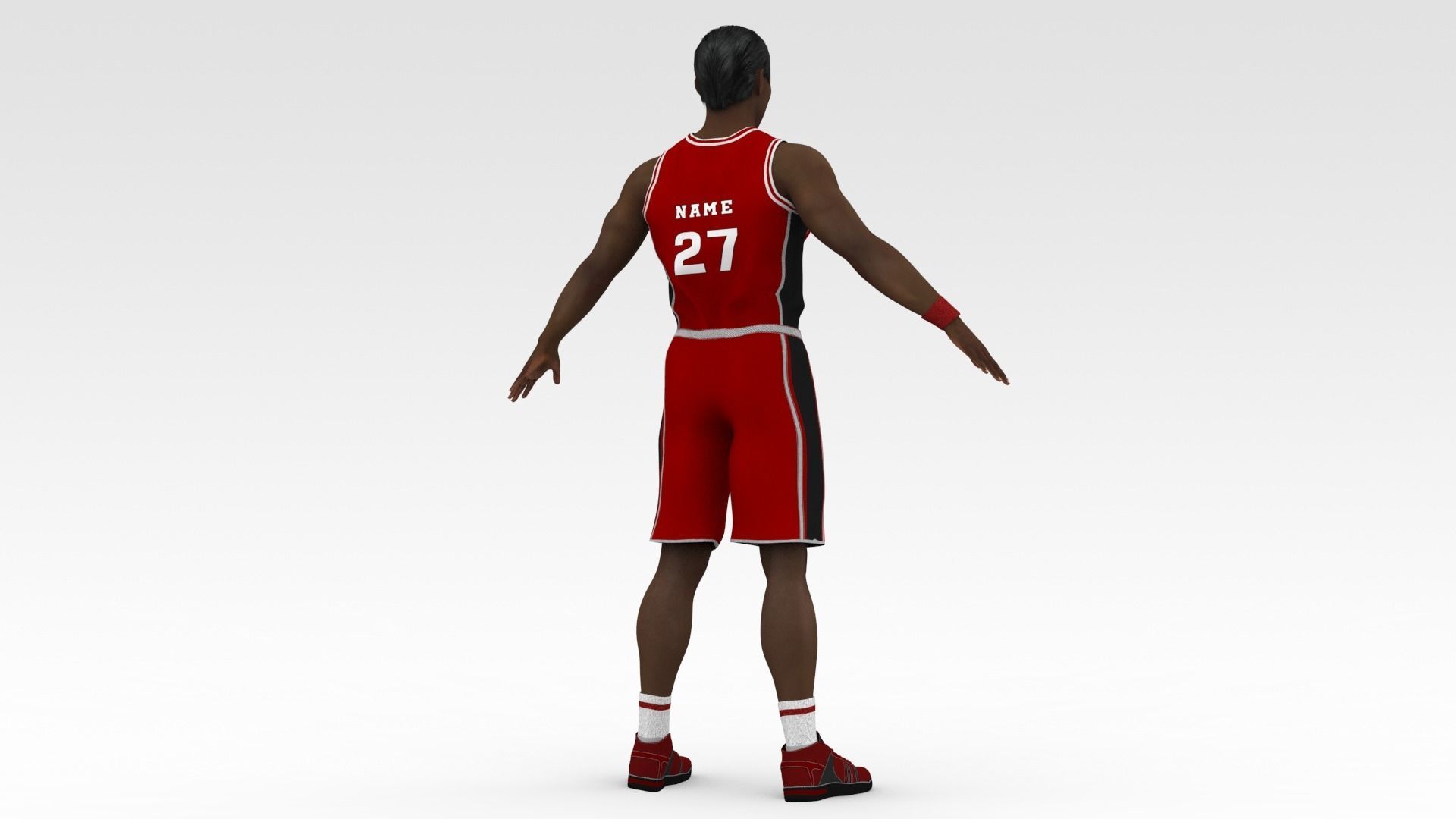 Basketball Player Red Player 02 3D model_4