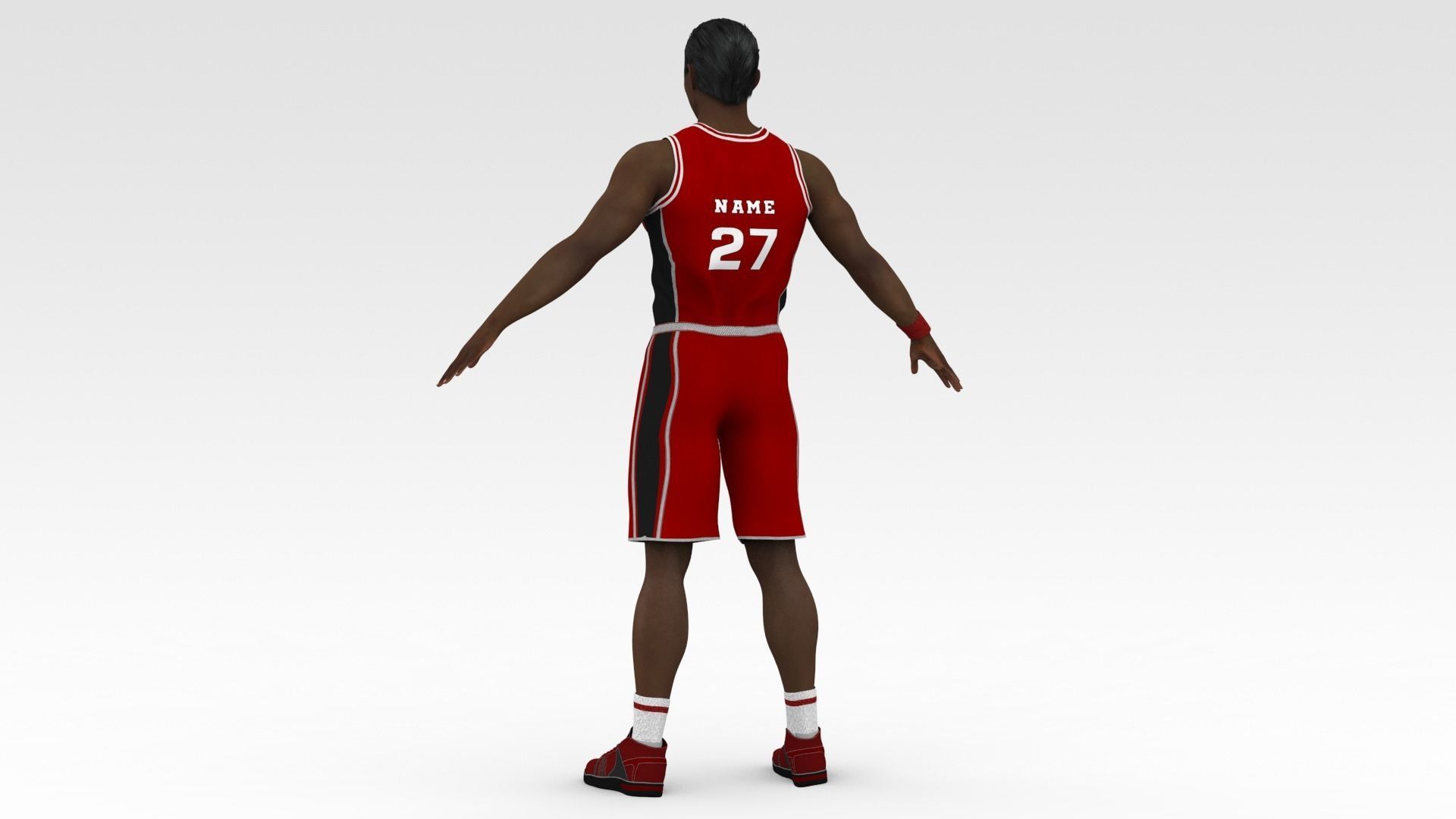 Basketball Player Red Player 02 3D model_3