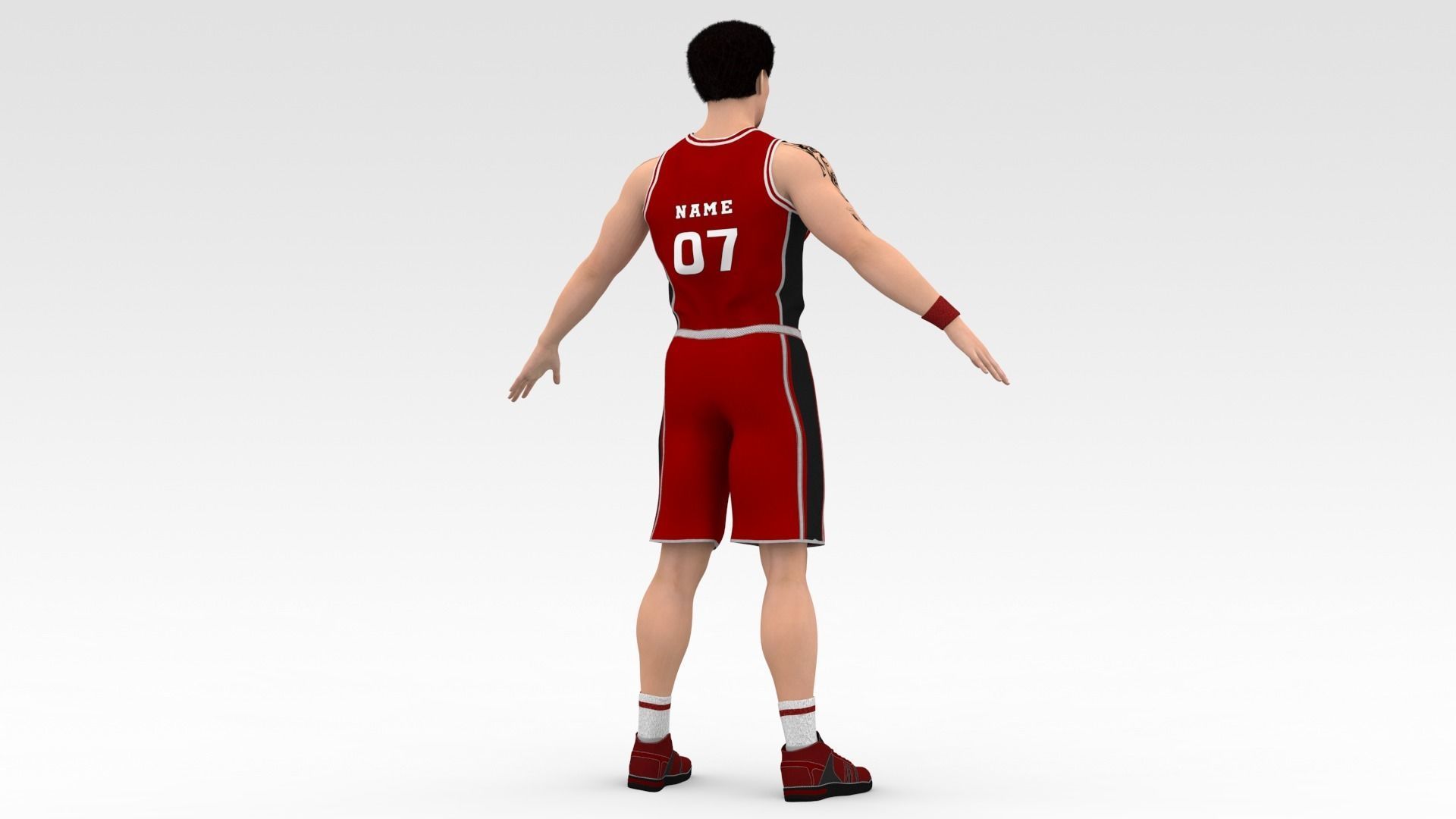 Basketball Player Red Player 04 3D model_4