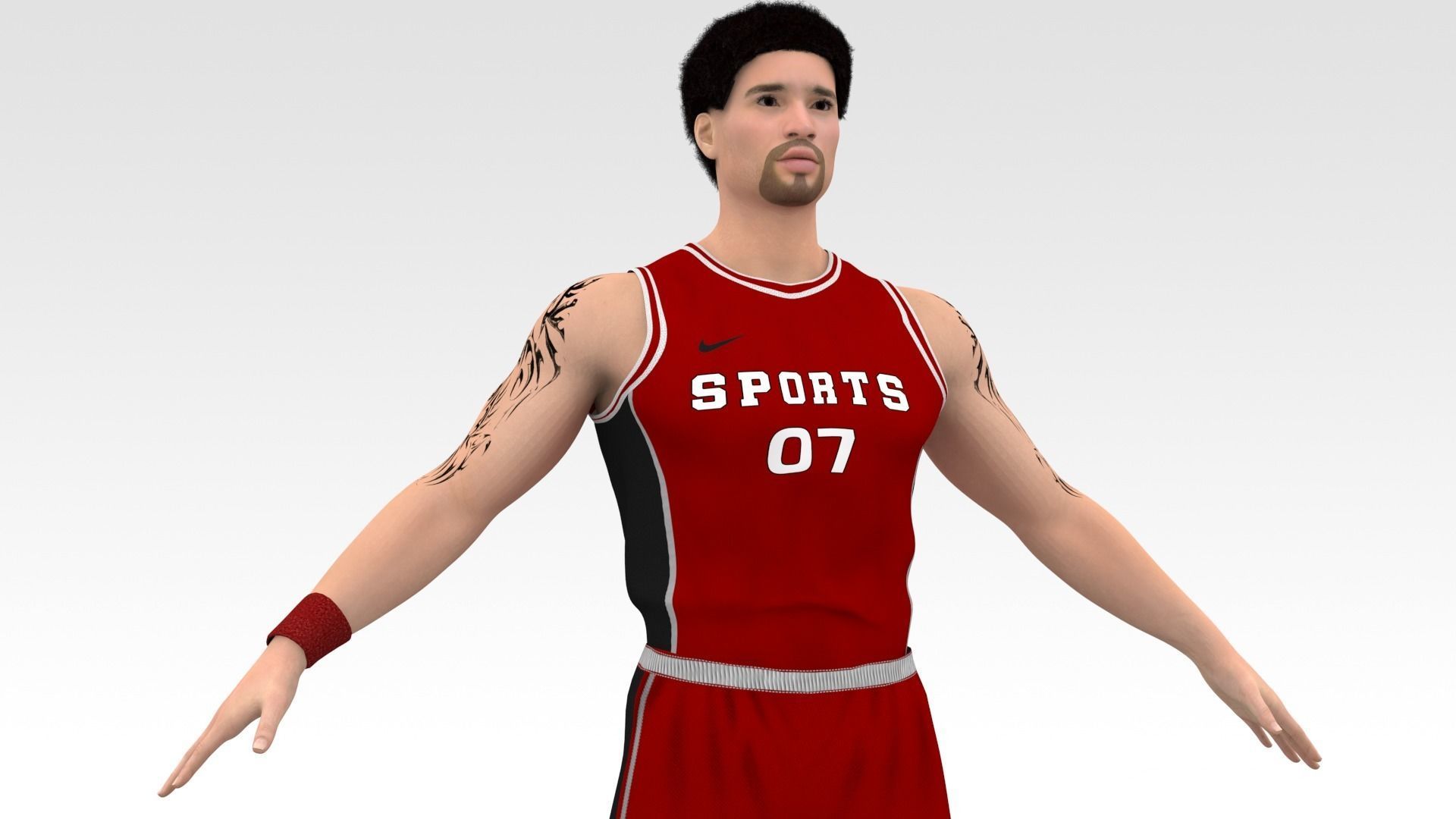 Basketball Player Red Player 04 3D model_1