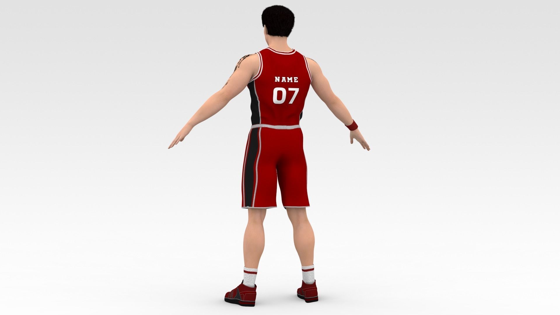 Basketball Player Red Player 04 3D model_3