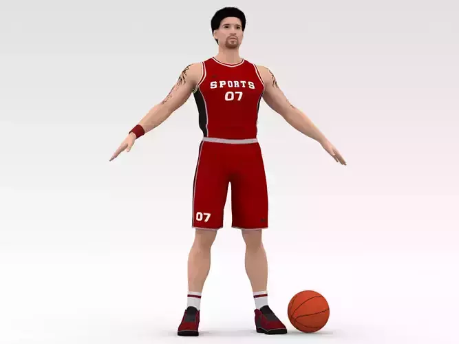 Basketball Player Red Player 04