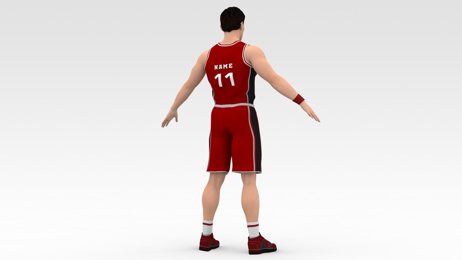 Basketball Player Red Player 05 3D model_4
