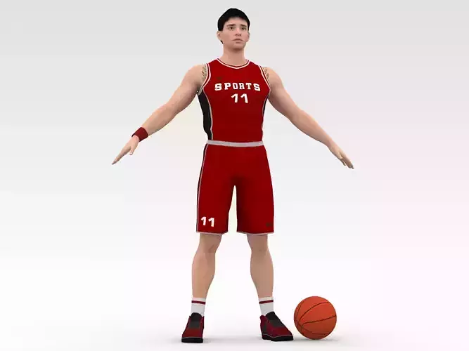 Basketball Player Red Player 05