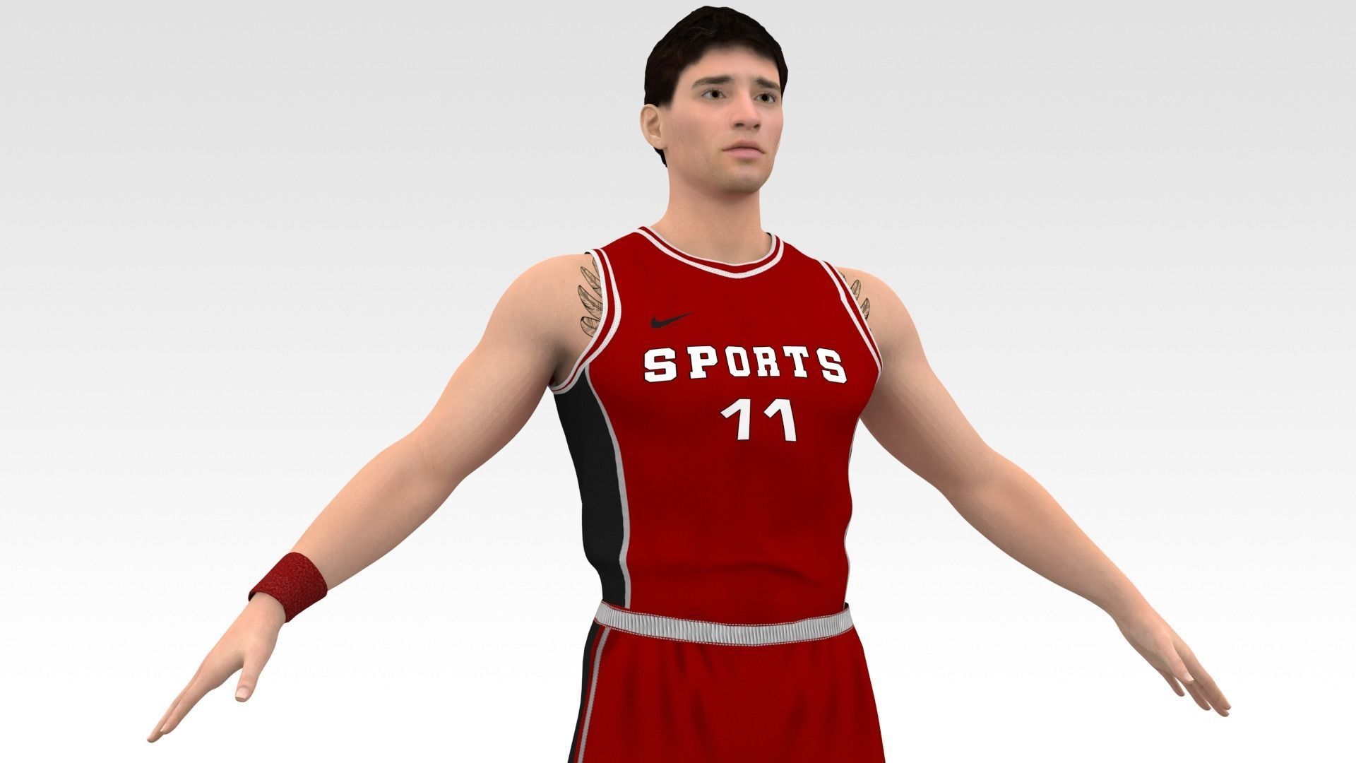 Basketball Player Red Player 05 3D model_1