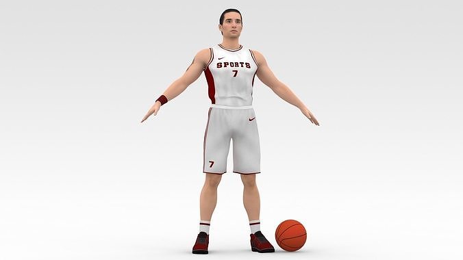 Basketball Player White Player 01 3D model