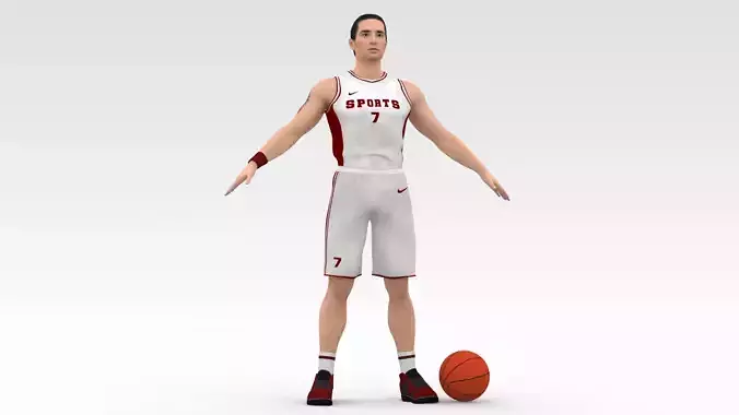 Basketball Player White Player 01 3D model