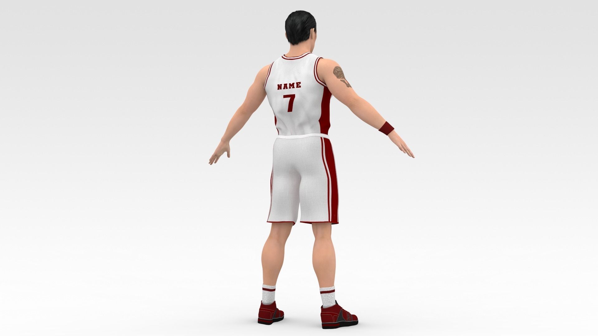 Basketball Player White Player 01 3D model_4