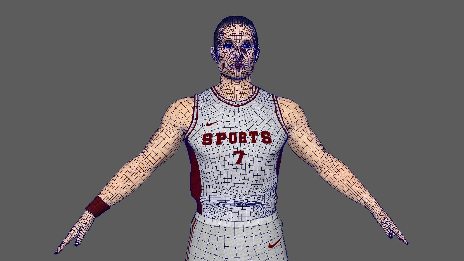 Basketball Player White Player 01 3D model_8