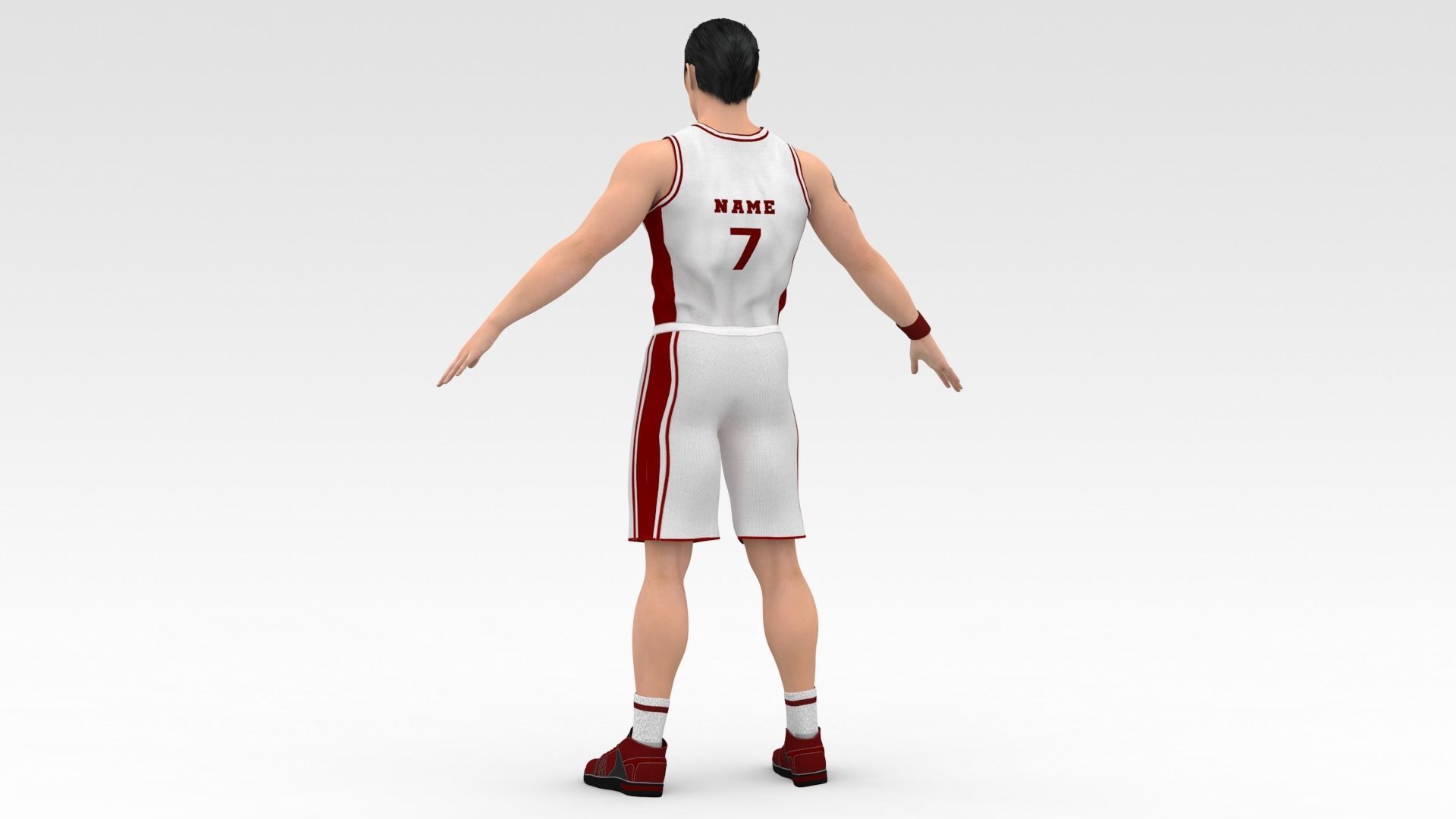Basketball Player White Player 01 3D model_3