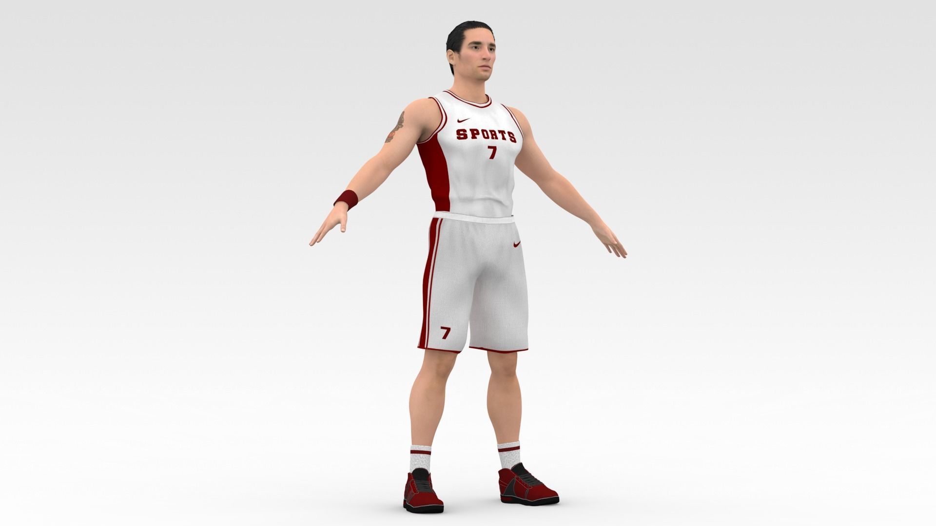 Basketball Player White Player 01 3D model_5