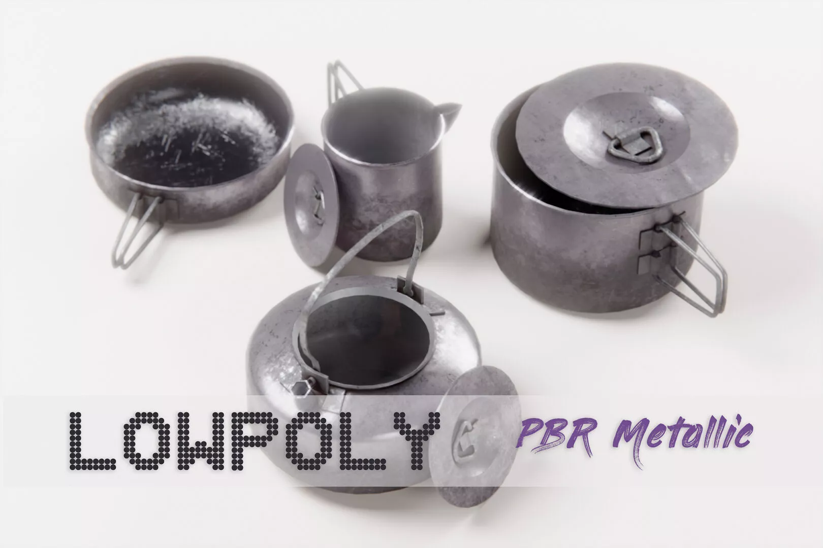 Camping Cooking Pots Free low-poly 3D model