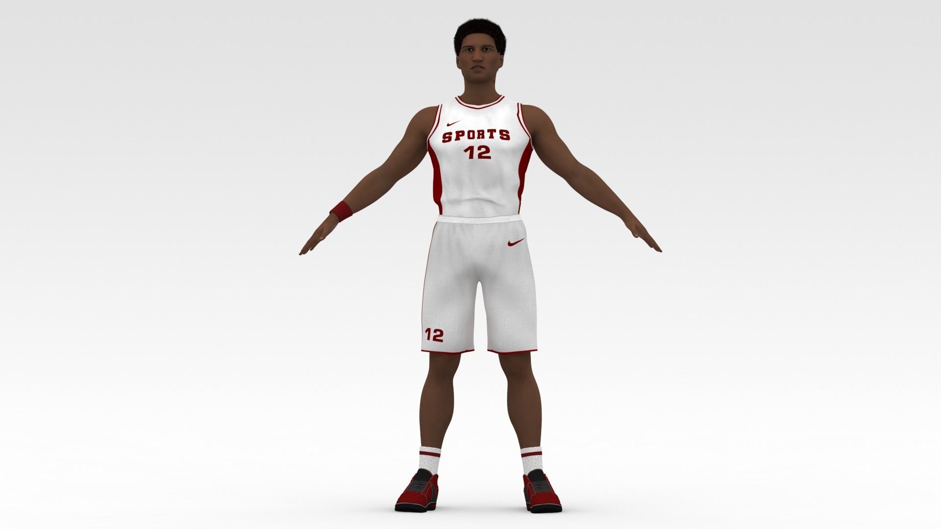 Basketball Player White Player 02 3D model_6