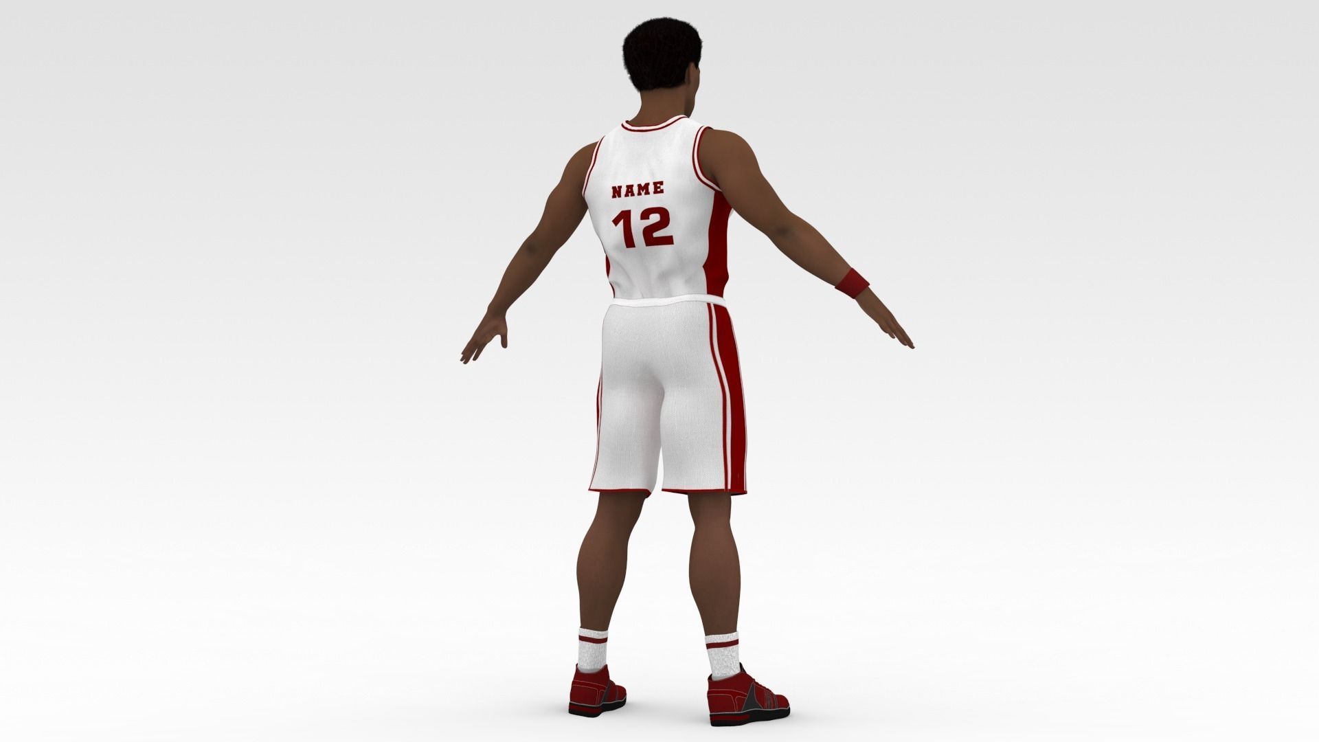 Basketball Player White Player 02 3D model_4