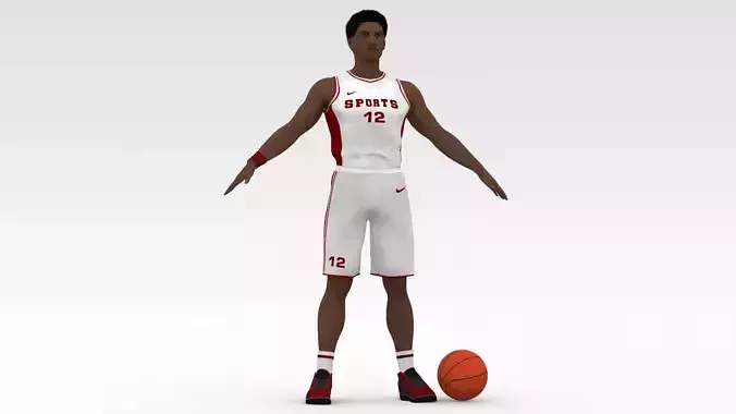 Basketball Player White Player 02 3D model