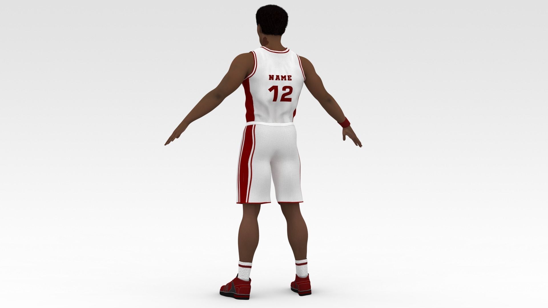 Basketball Player White Player 02 3D model_3