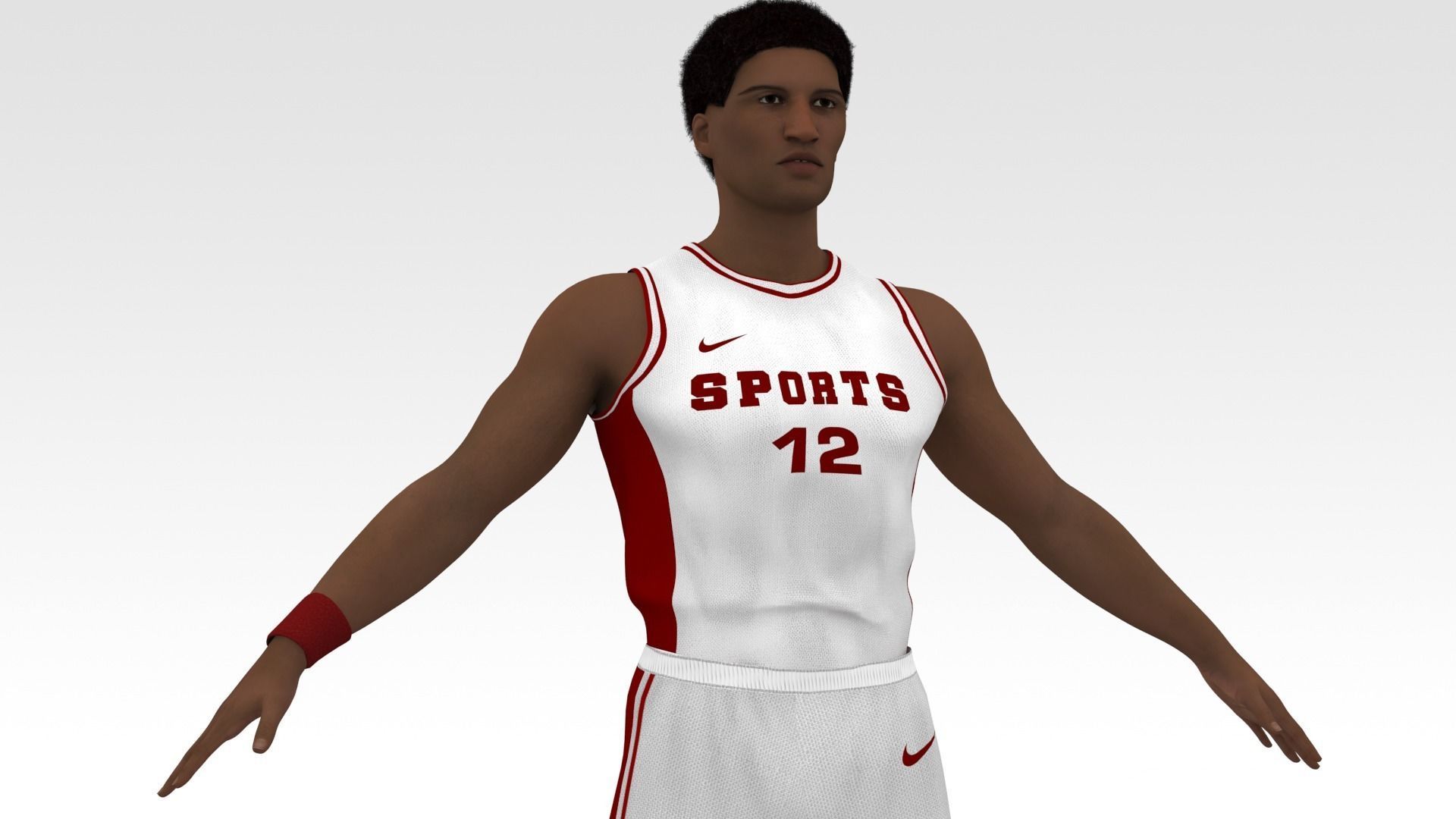 Basketball Player White Player 02 3D model_1