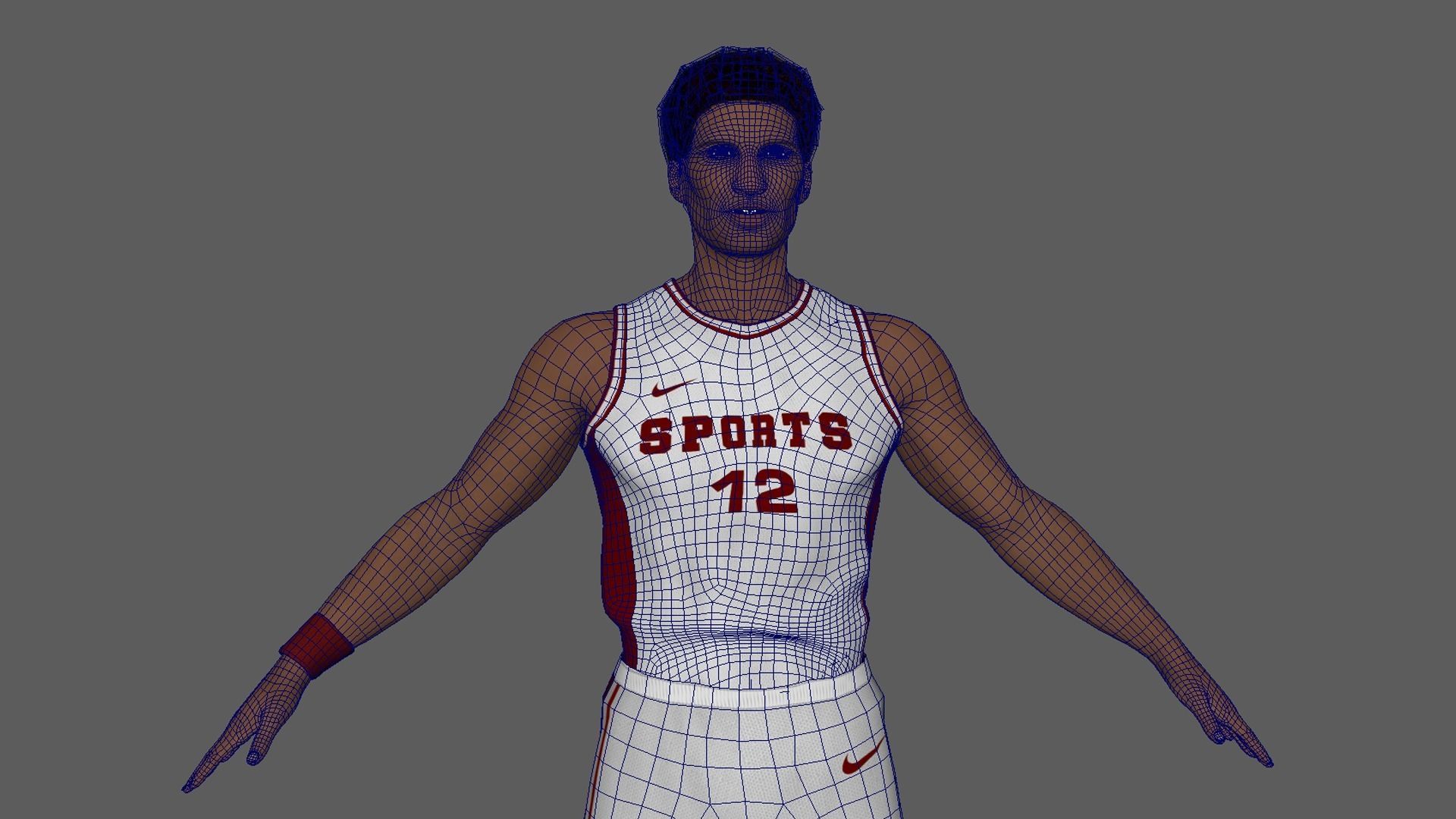 Basketball Player White Player 02 3D model_8