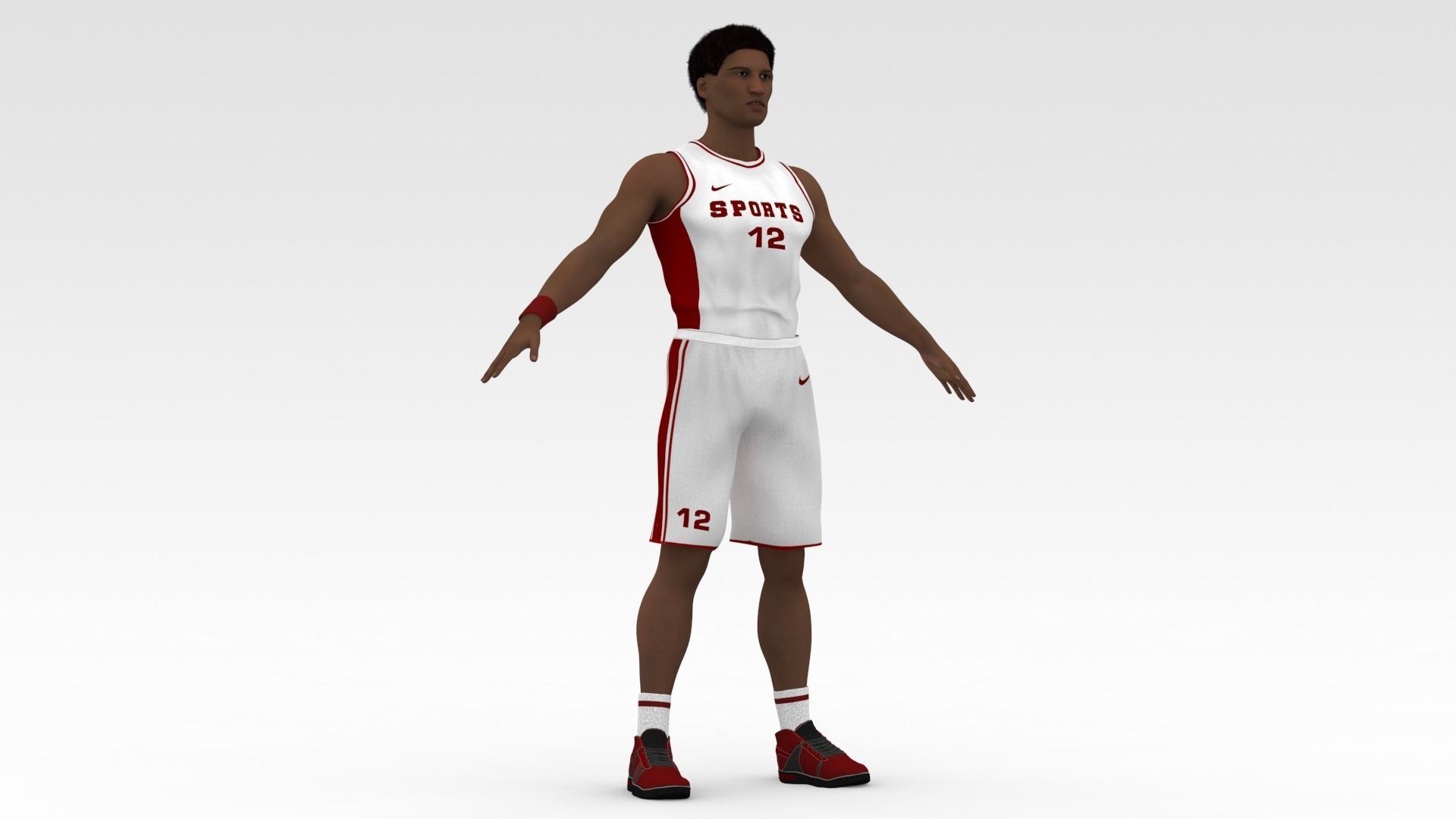 Basketball Player White Player 02 3D model_5