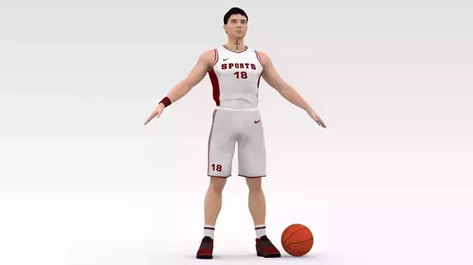 Basketball Player White Player 03 3D model