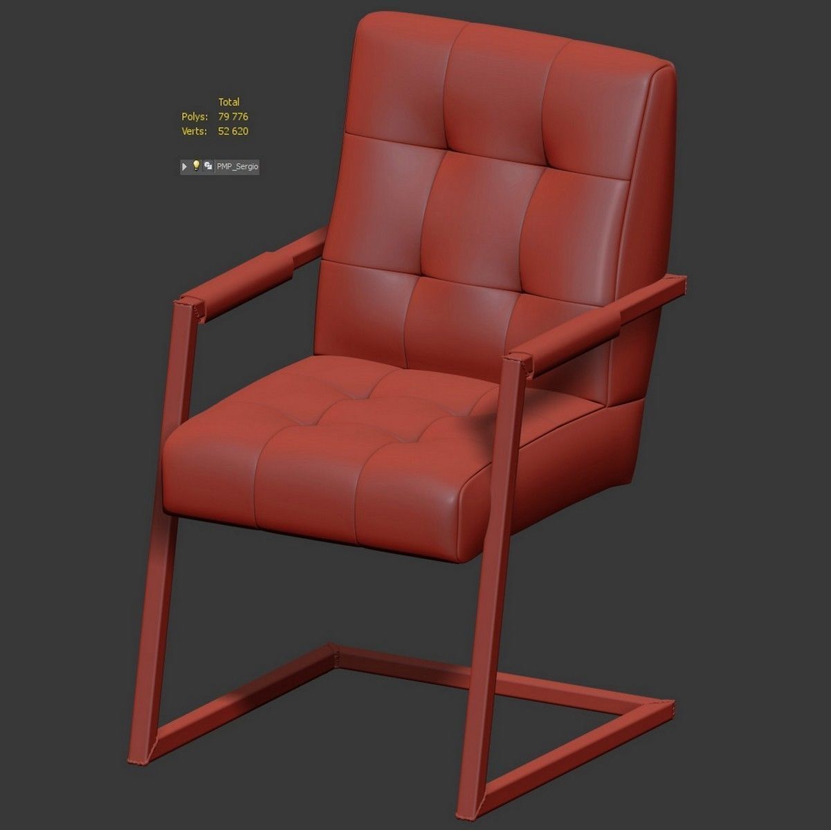 Sergio armchair by PMP furniture Low-poly 3D model_6