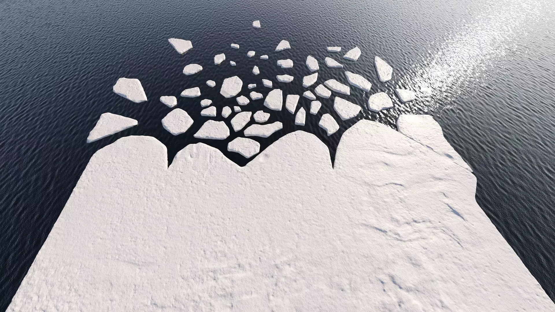 Glacier low poly ice cube Low-poly 3D model_0