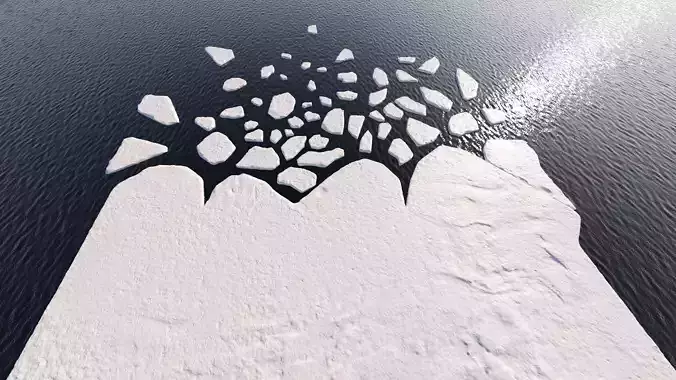 Glacier low poly ice cube Low-poly 3D model