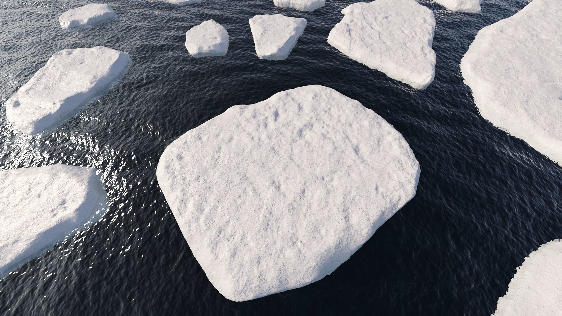 Glacier low poly ice cube Low-poly 3D model_5