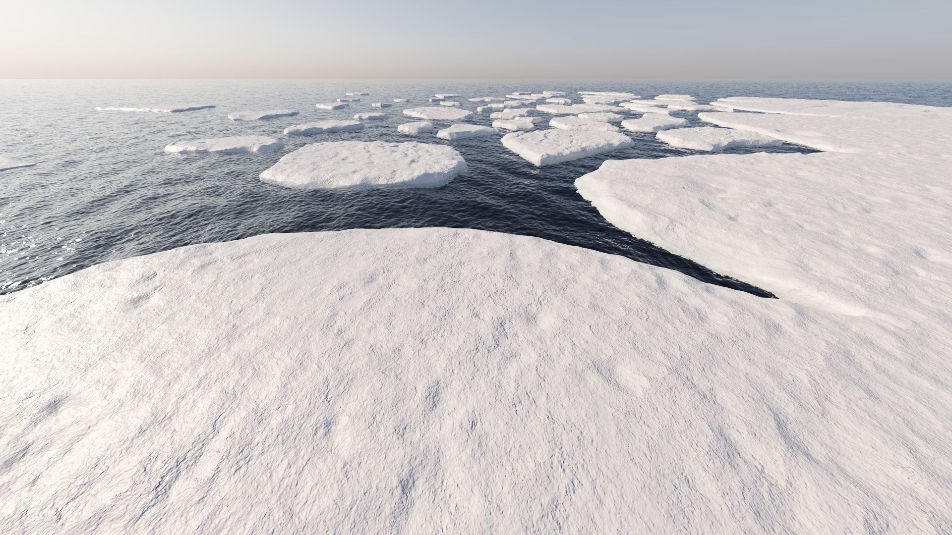 Glacier low poly ice cube Low-poly 3D model_3