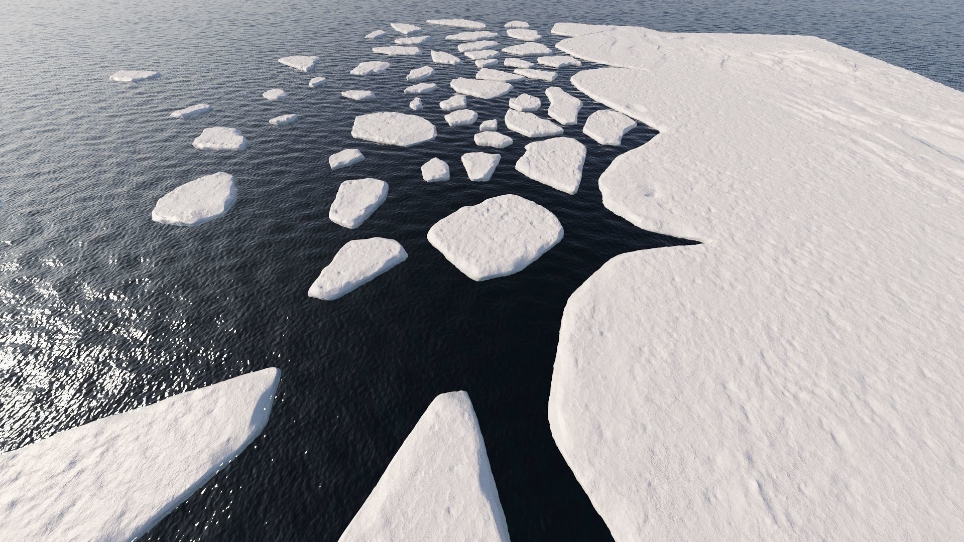 Glacier low poly ice cube Low-poly 3D model_4