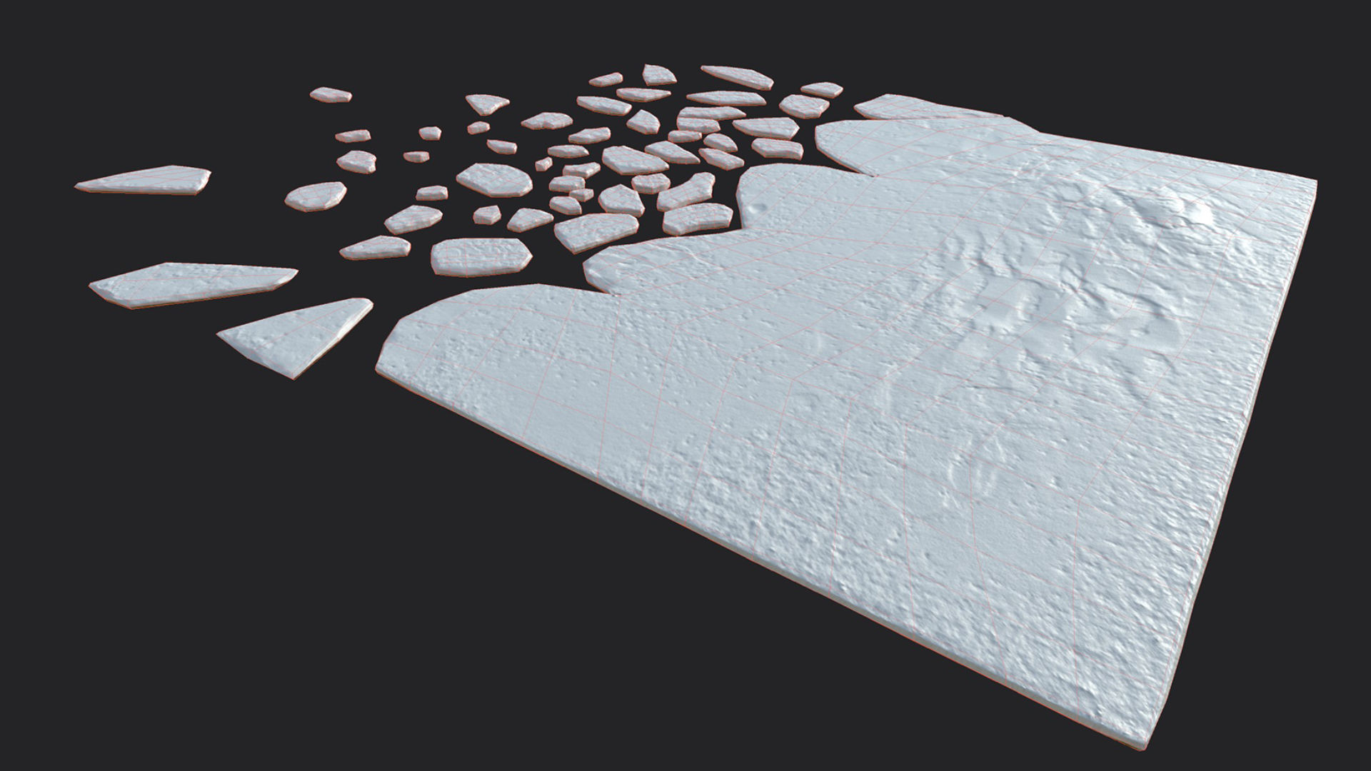 Glacier low poly ice cube Low-poly 3D model_13