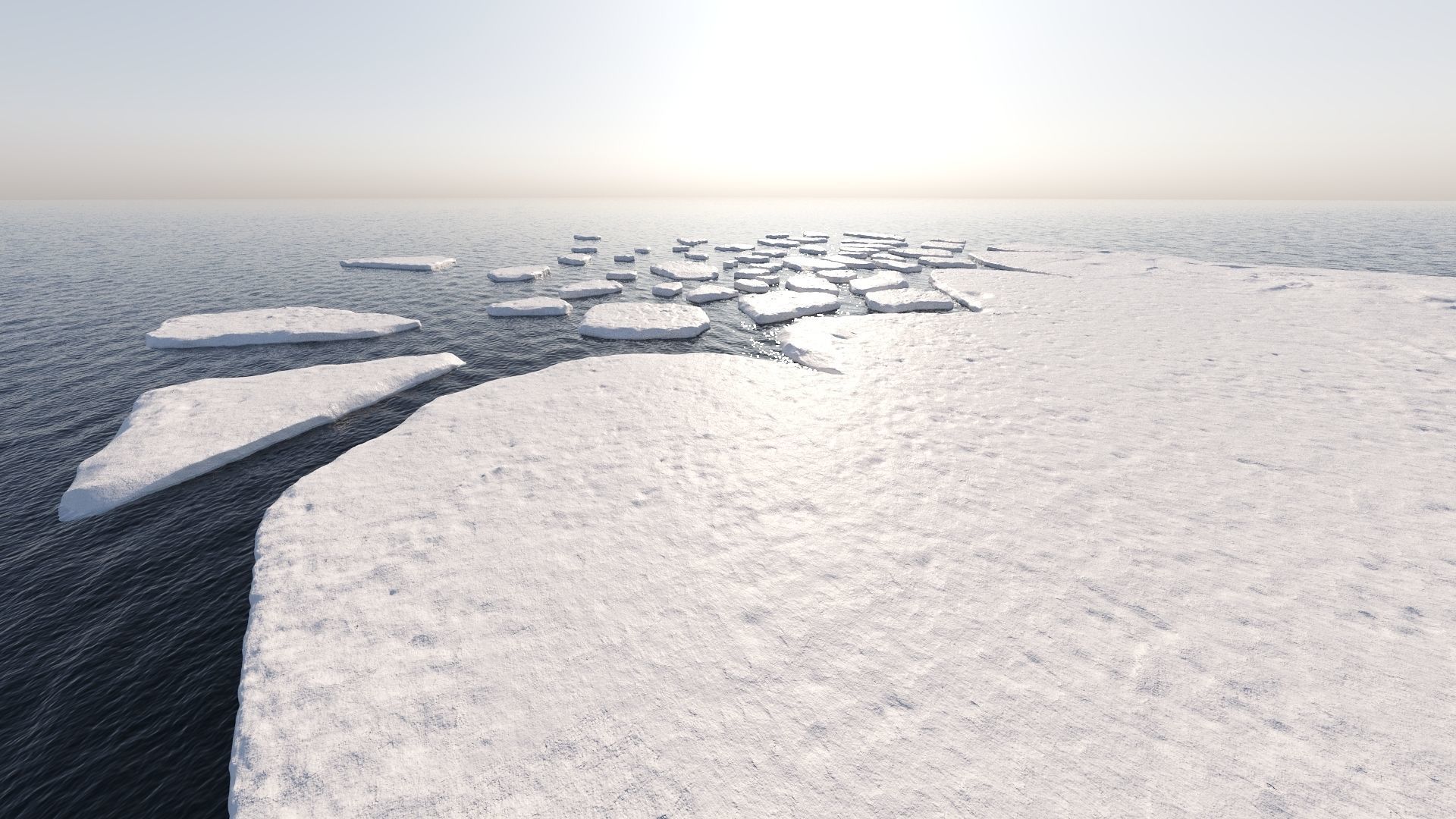 Glacier low poly ice cube Low-poly 3D model_1